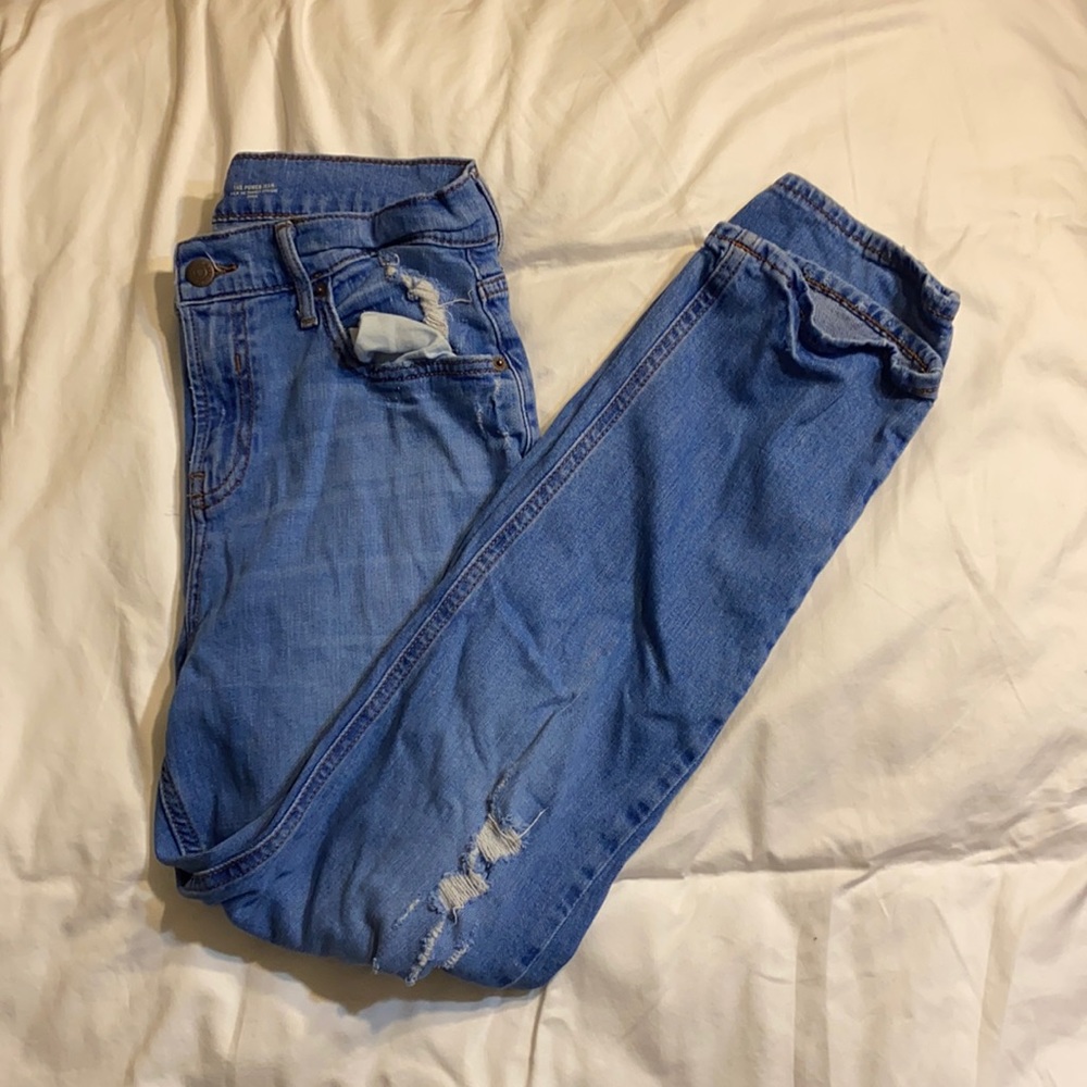 Old Navy Blue distressed Jeans Perfect Straight
